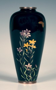 Japanese cloisonné vase by Namikawa Yasuyuki