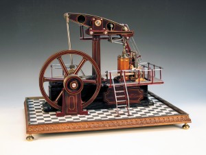 A hand-built steam model pump engine by the late Ron Wheele