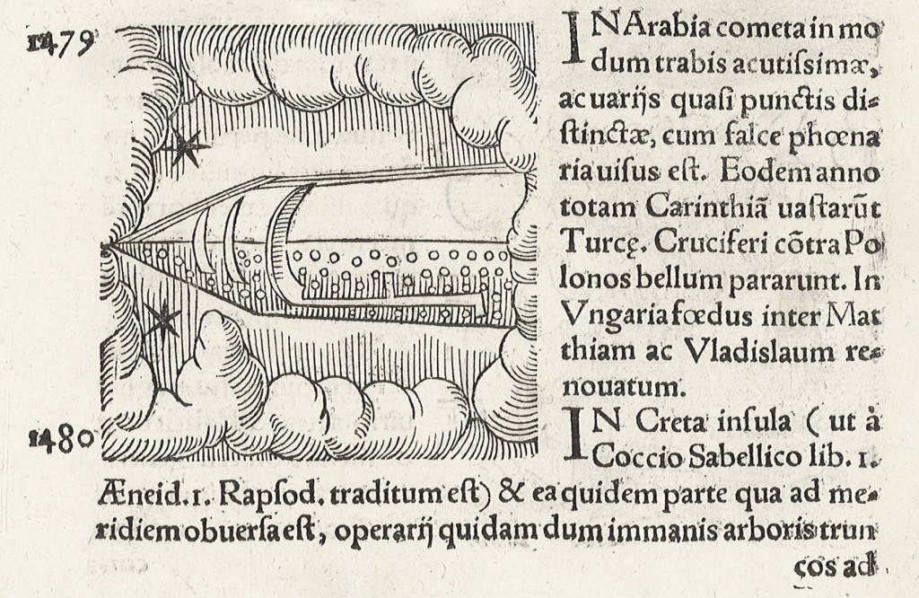 Comet resembling a spaceship over Arabia in 1479 © Toovey's
