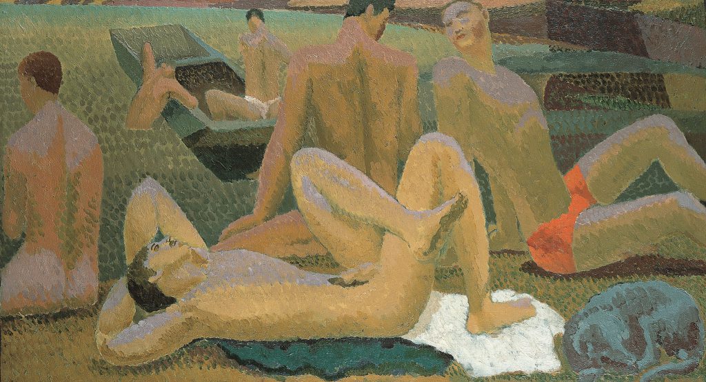 Duncan Grant, Bathers by the Pond, c1920-21, oil on canvas, Pallant House Gallery (Hussey Bequest, Chichester District Council, 1985) © 1978 Estate of Duncan Grant, courtesy Henrietta Garnett