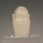 1108 A Chinese white jade diminuitive vase and cover