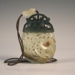 1109 A Chinese carved jade pomander pendant