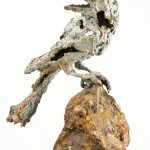 Olivia Ferrier: Detail of 'Sqwalk', bronze on a reclaimed Sussex sea groin, produced in an edition of 9