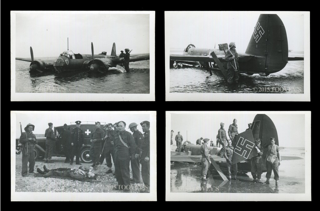 Junkers 88A down at Pagham postcard auction ©2015 Toovey's
