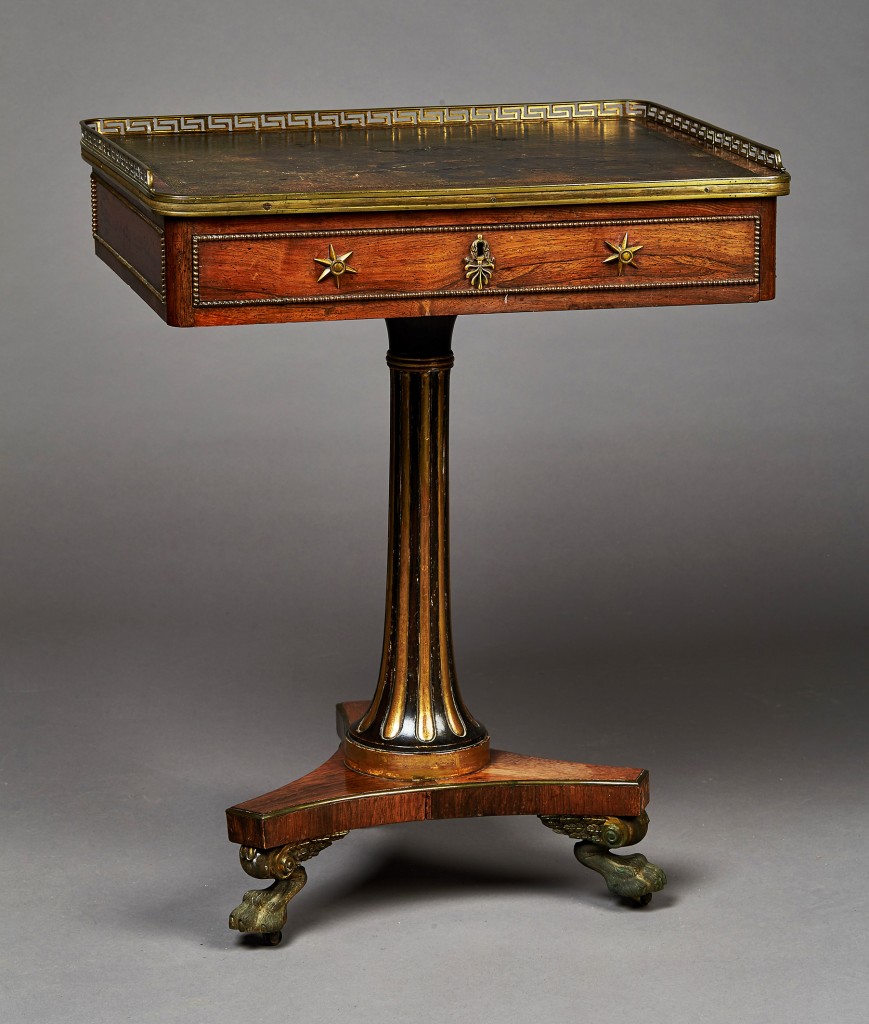 A Regency rosewood writing table attributed to Gillows of Lancaster