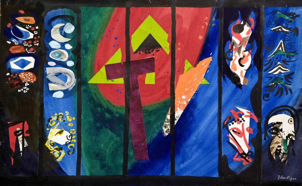 John Piper’s preliminary design for the Chichester Cathedral tapestry © The Piper Estate
