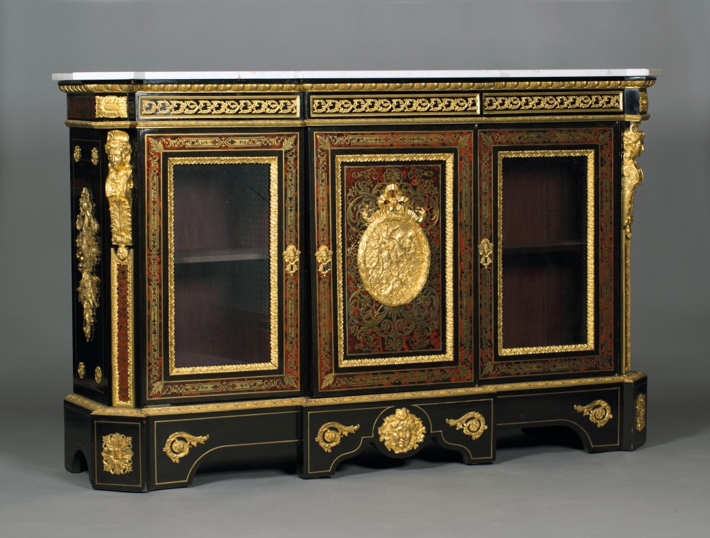 A mid-19th century French Louis XVI revival Boulle marquetry cabinet