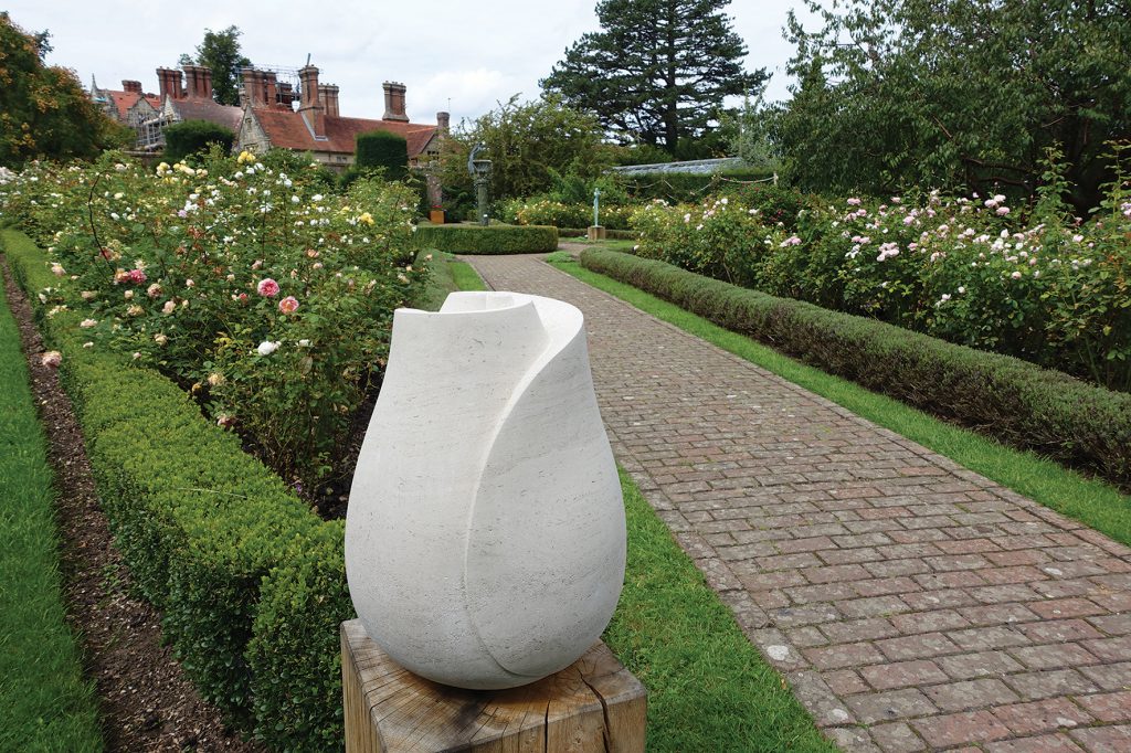 Rose Bud sculpture by artist Will Spankie in the Rose Garden