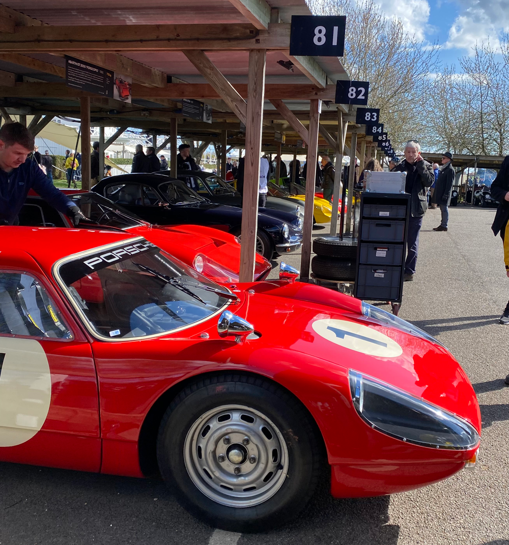 A 1964 Porsche Carrera 904 GTS in the Paddocks at Goodwood