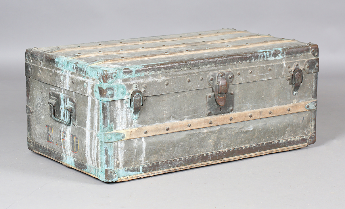Early 20th C French Louis Vuitton steamer trunk - Rue de France